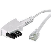 Basetech Phone Cable [1x TAE-F plug - 1x RJ11 6p4c plug] 15.00 m White