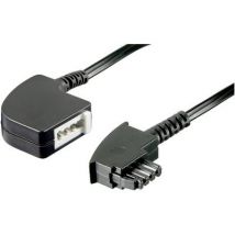 Basetech Phone Cable extension [1x TAE-F plug - 1x TAE-F connector] 6.00 m Black