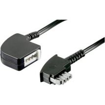 Basetech Fax Cable extension [1x TAE-N plug - 1x TAE-N connector] 10.00 m Black