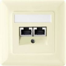 Setec 604680 Network outlet Flush mount Insert with main panel and frame CAT 5e 2 ports Pure white