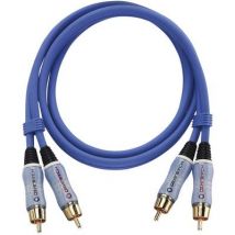 Oehlbach 2702 RCA Audio/phono Cable [2x RCA plug (phono) - 2x RCA plug (phono)] 2.00 m Blue gold plated connectors