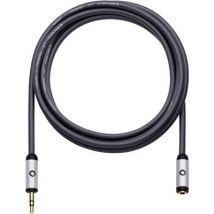 Oehlbach 60036 Jack Audio/phono Cable extension [1x Jack plug 3.5 mm - 1x Jack socket 3.5 mm] 5.00 m Black gold plated connectors