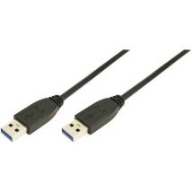 LogiLink USB cable USB 3.2 1st Gen (USB 3.0 / USB 3.1 1st Gen) USB-A plug, USB-A plug 1.00 m Black CU0038