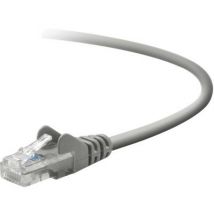 Belkin A3L791R15M-S RJ45 Network cable, patch cable CAT 5e U/UTP 15.00 m Grey incl. detent 1 pc(s)