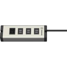 Ehmann USB Multilader 6-Port 6,3 A USB Ladestation 6x USB-A USB PD Aluminium, Schwarz Innenbereich