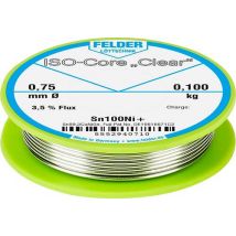 Felder ISO-Core  Clear  Sn100Ni+ Lötzinn Spule Sn99,25Cu0,7Ni0,05 0.100 kg 0.75 mm