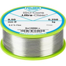 Felder ISO-Core  Ultra-Clear  Sn100Ni+ Lötzinn, bleifrei Spule Sn99,25Cu0,7Ni0,05 0.250 kg 0.5 mm