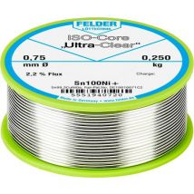 Felder ISO-Core  Ultra-Clear  Sn100Ni+ Lötzinn, bleifrei Spule Sn99,25Cu0,7Ni0,05 0.250 kg 0.75 mm