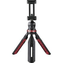 Hama Solid Tischstativ 1/4 Zoll Arbeitshöhe=16 - 19 cm Schwarz Kugelkopf, Wasserwaage, inkl. Smartp