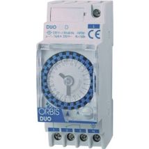 ORBIS Zeitschalttechnik DUO D 230 V Hutschienen-Zeitschaltuhr analog 230 V/AC