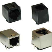 Encitech RJJ-88NF-V RJ45-Steckverbinder 2101-0110-13 Buchse, Einbau vertikal Polzahl 8P8C Schwarz 1