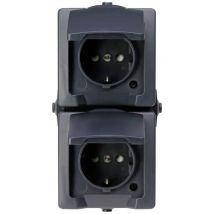 Kopp 136915009 Feuchtraum-Schalterprogramm Steckdose mit Klappdeckel Nautic Anthrazit 1 St.