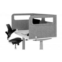 BakkerElkhuizen BNESSUALGY160D80 Bakker Tischtrennwand U-Form m. Acrylfenster grau 80cm tief