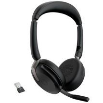 Jabra Evolve2 65 Flex Link380a UC On Ear Headset Bluetooth® Stereo Schwarz Noise Cancelling Headset