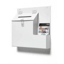 Deflecto Aktionsbox mit Einwurf, Schloss Weiß (B x H x T) 355 x 360 x 90 mm 1 St.