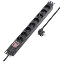 Sygonix SY-5799002 Steckdosenleiste 19 Zoll 8fach Schwarz Schutzkontakt 1 St.