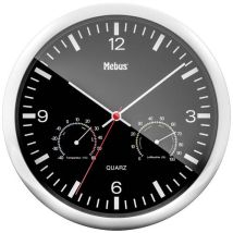 Mebus 56731 Quarz Wanduhr 25 cm x 4 cm Silber