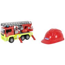 Bruder MAN TGA Feuerwehr Drehleiter + Feuwerwehr Spielhelm Fertigmodell Einsatzfahrzeug Modell