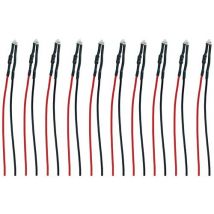 TAMS Elektronik 81-30152-10-C LED mit Anschlussdrähten Warmweiß, Transluzent 10 St.