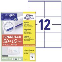 Avery-Zweckform 6175-65 Universal-Etiketten 105 x 48 mm Papier Weiß 65 Blatt Permanent haftend Tint