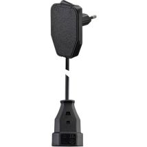 NVB 104576 Strom Verlängerungskabel Schwarz 0.80 m H03VVH2-F 2X 0,75 mm² mit Zwischenschalter
