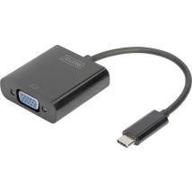 Digitus DA-70853 USB / VGA Adapter [1x USB-C® Stecker - 1x VGA-Buchse] Schwarz 15.00 cm