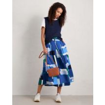 Seasalt Cornwall Colour Block Midi A-Line Skirt - 20REG - Blue Mix, Blue Mix