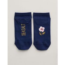 Seasalt Cornwall Floral Trainer Socks - 1SIZE - Navy Mix, Navy Mix