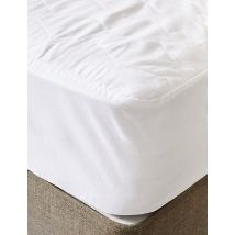 Marks and Spencer Pure Cotton Extra Deep Mattress Protector - DBL - White, White