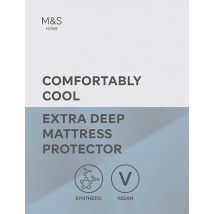 M&S Collection Comfortably Cool Extra Deep Mattress Protector - DBL - White, White