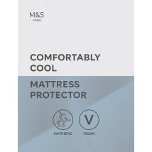 M&S Collection Comfortably Cool Mattress Protector - SGL - White, White