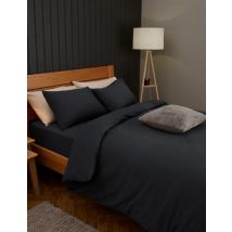 M&S Collection Pure Brushed Cotton Flat Sheet - DBL - Charcoal, Charcoal