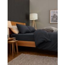 M&S Collection Pure Brushed Cotton Extra Deep Fitted Sheet - SGL - Charcoal, Charcoal