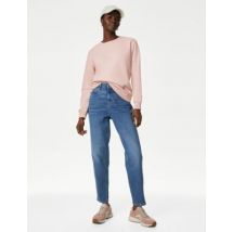 Womens M&S Collection Sweat en coton à encolure ronde - Pink Shell, Pink Shell