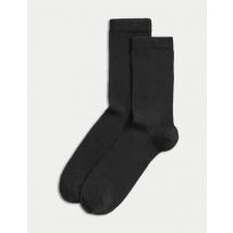 Autograph 2pk Socks with Cashmere - 6-8 - Black, Black