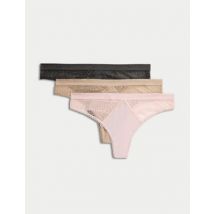 Womens Body by M&S Lot de 3 strings en coton dotés de la technologie Cool Comfort™ - Soft Pink, Soft Pink