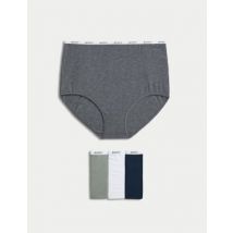 Womens Body by M&S Lot de 4 culottes emboîtantes en coton - Grey Mix, Grey Mix