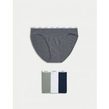Womens Body by M&S Lot de 4 culottes échancrées en coton - Grey Mix, Grey Mix