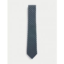 Mens M&S SARTORIAL Cravate fine à motif fleuri - Vert, Vert