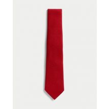 Mens M&S SARTORIAL Cravate 100 % soie à motif texturé - Red, Red
