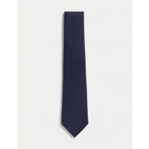 Mens M&S SARTORIAL Cravate 100 % soie à motif texturé - Navy, Navy