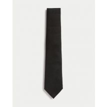 Mens M&S SARTORIAL Cravate 100 % soie à motif texturé - Black, Black