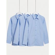 M&S Collection Lot de 3 chemises garçons coupe cintrée repassage facile, idéales pour l'école (du 2 au 16 ans) - Blue, Blue