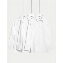 M&S Collection Lot de 3 chemises garçons, repassage facile, idéales pour l'école (du 2 au 16 ans) - White, White