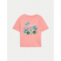 M&S Collection Pure Cotton Slogan T-Shirt (2-8 Yrs) - 2-3 Y - Pink, Pink