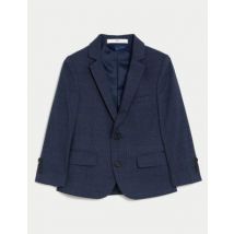 M&S Collection Checked Suit Jacket (2-8 Yrs) - 3-4 Y - Navy, Navy