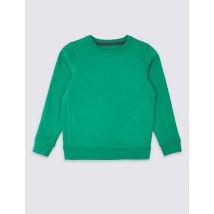 M&S Collection Unisex Crew Neck Sweatshirt (2-16 Yrs) - 44-46REG - Emerald, Emerald