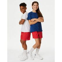M&S Collection Unisex Pure Cotton Sports Shorts (2-16 Yrs) - 13-14 - Red, Red
