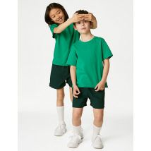 M&S Collection Unisex Pure Cotton Sports Shorts (2-16 Yrs) - 13-14 - Bottle Green, Bottle Green