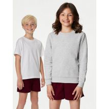 M&S Collection Unisex Pure Cotton Sports Shorts (2-16 Yrs) - 15-16 - Burgundy, Burgundy